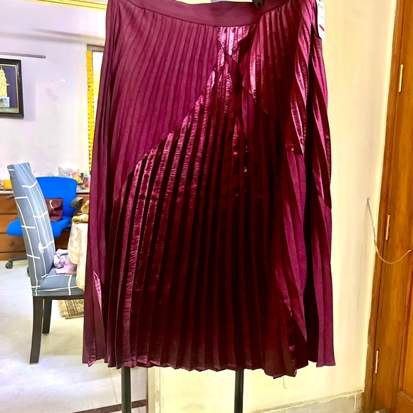 XXL SIZE Plus size Designer BrandNew Alfani double textured finely pleated skirt - Picture 2 of 7